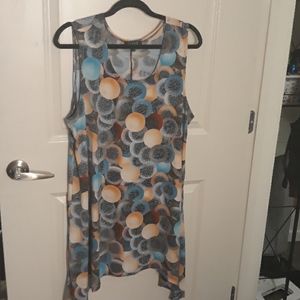 Lbisse circle patterned tank top dress